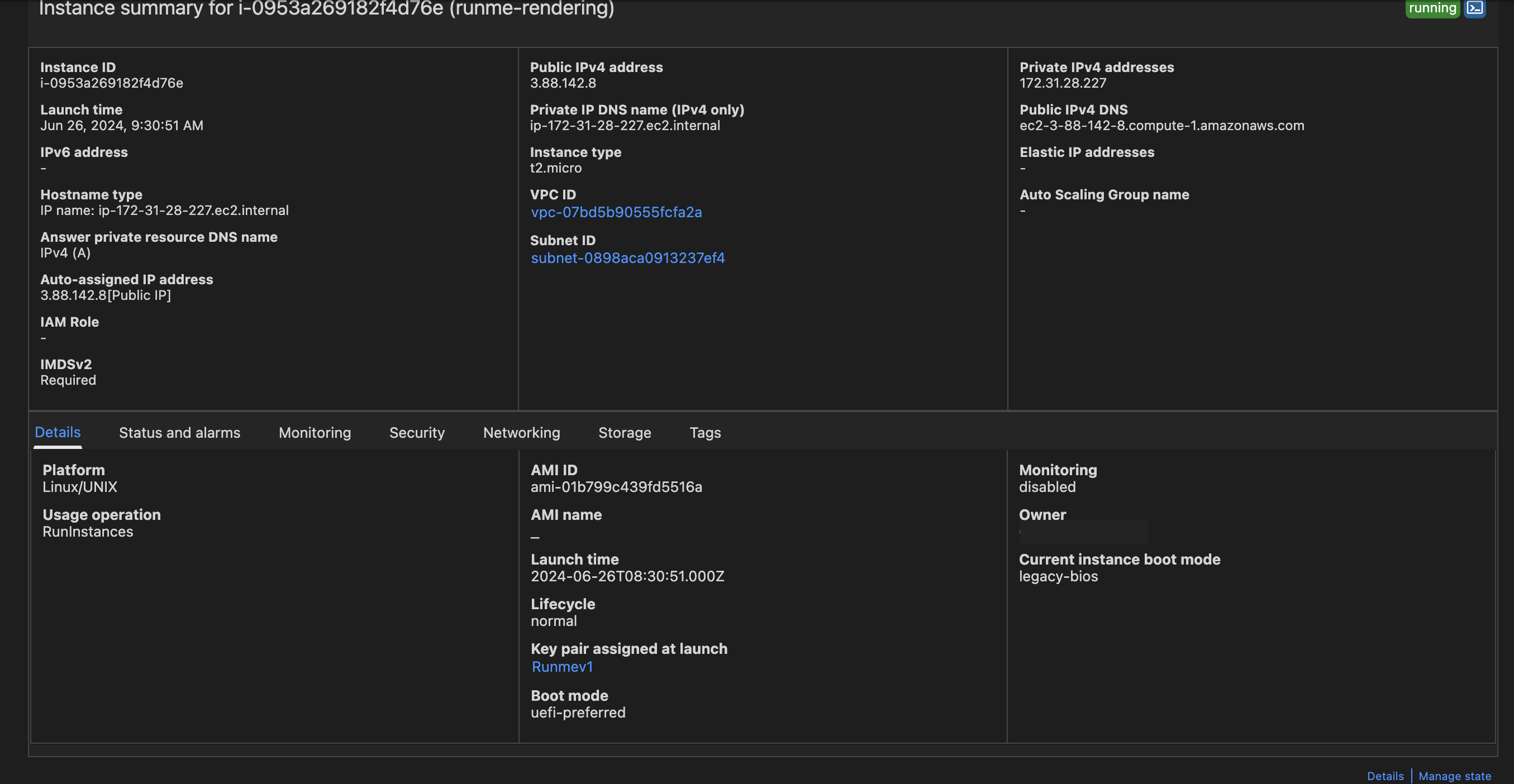 AWS Dashboard